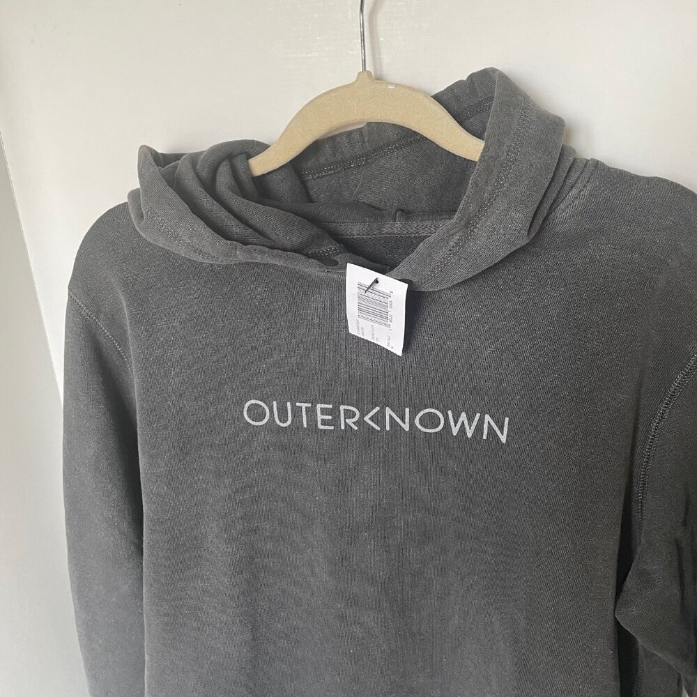 Outerknown OK Wordmark Gray Organic Snap Hoodie M - Picture 3 of 8